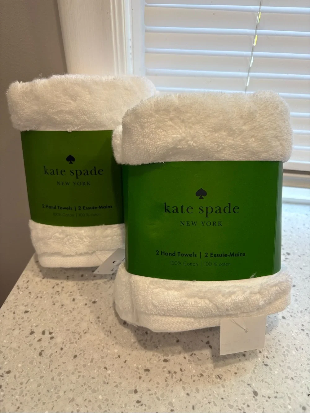 NWT kate spade New York White Hand Towels - Two sets of 2